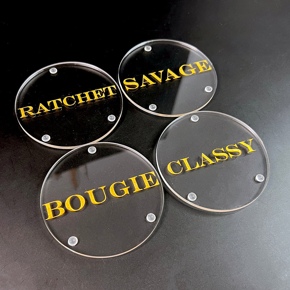 The CSBC Coasters in Clear & Gold