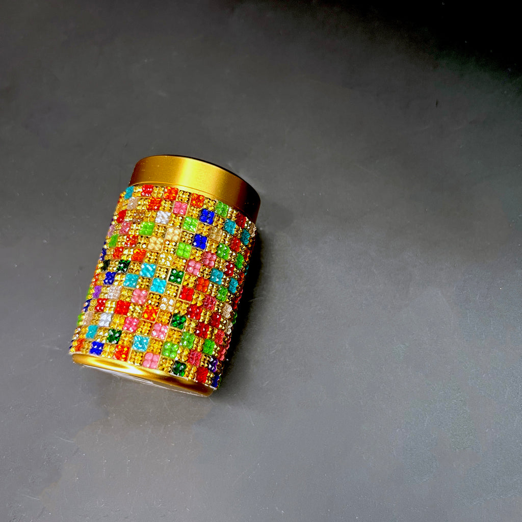 Golden Klimt Crystal Encrusted Stash Canister
