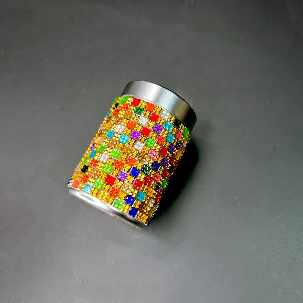Golden Klimt Crystal Encrusted Stash Canister