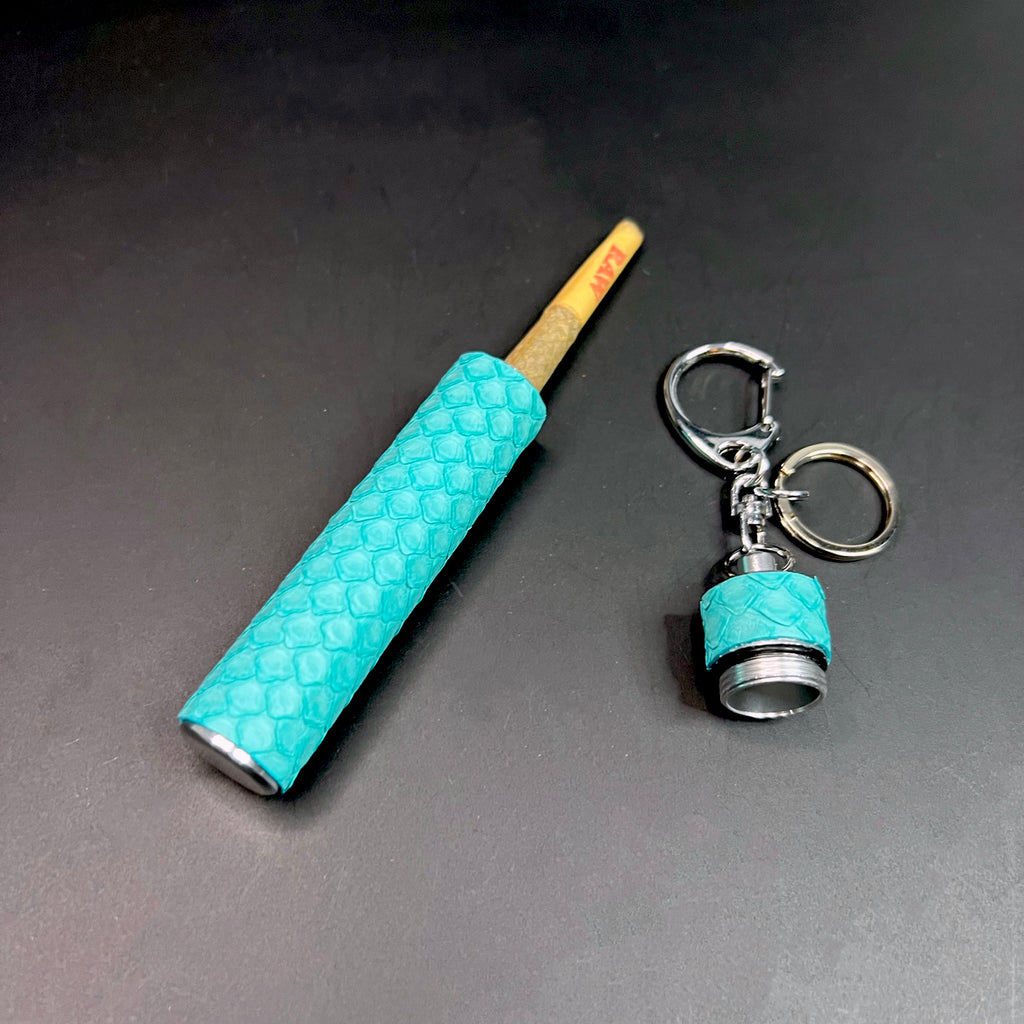 J Travel Key Charm in Robin's Egg Blue Python