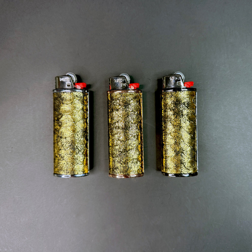 Limited Edition Metallic Gold Python Lighter Case