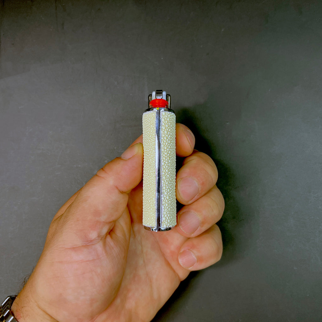 Egg Shell Shagreen Classic Bic Lighter Cover
