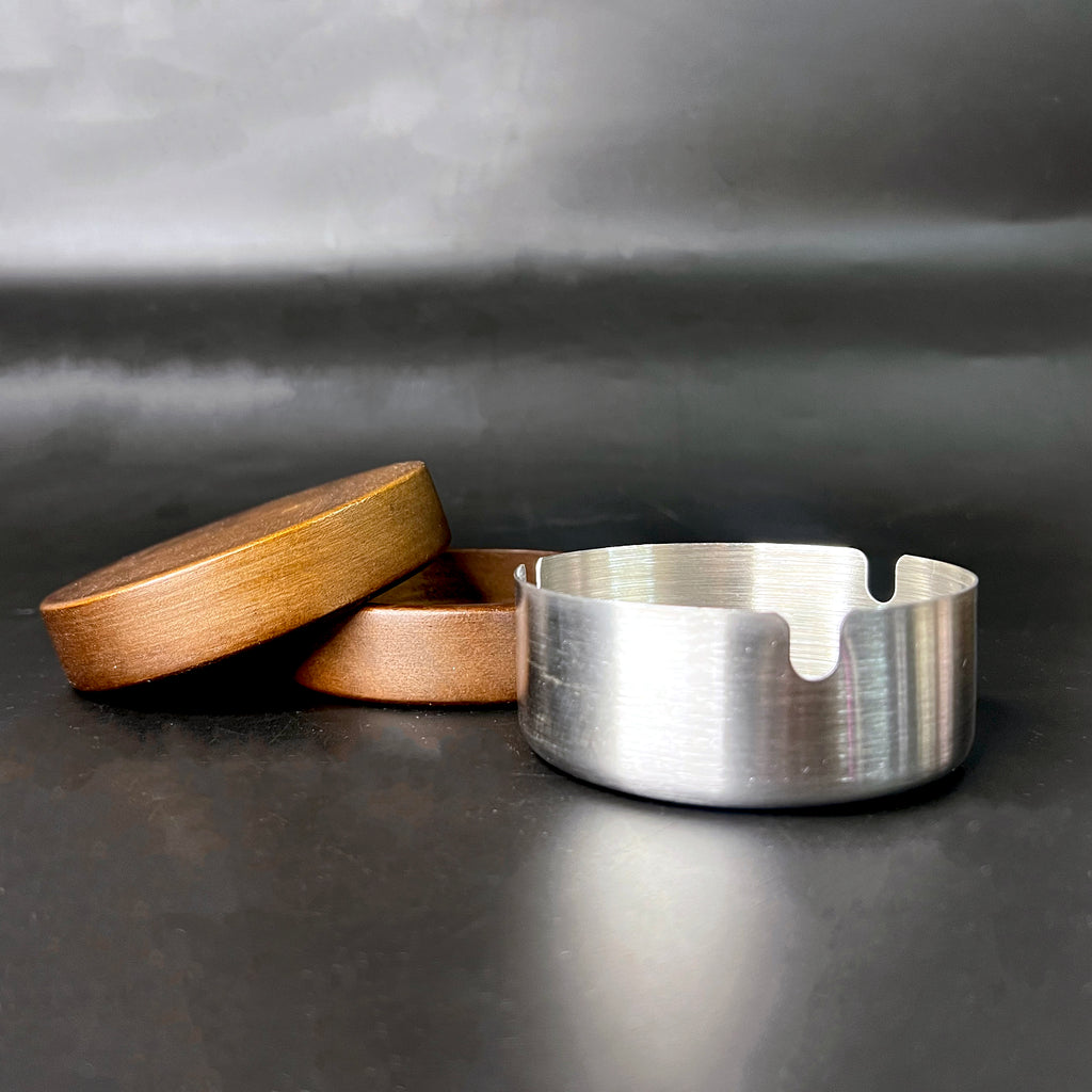 Wood and Silver Hideaway Ashtray