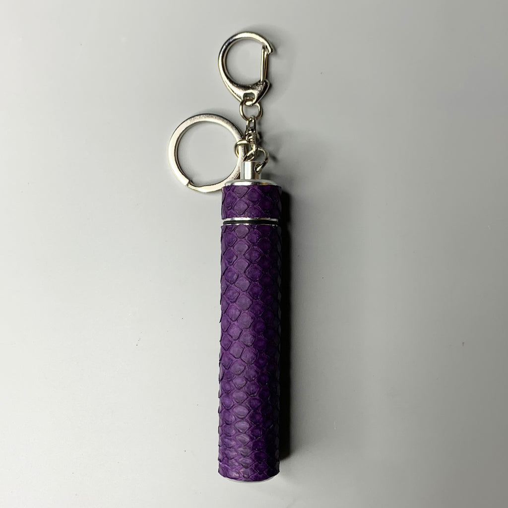 J Travel Key Charm in Royal Purple Python