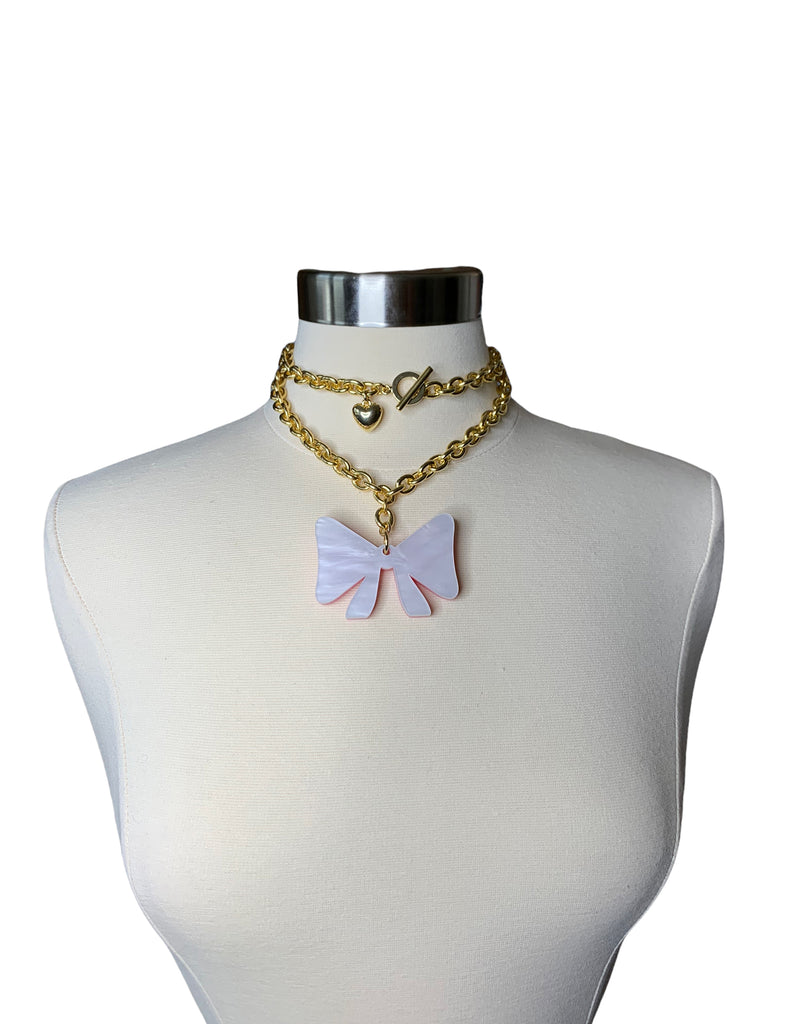 Bow Reversible Pendant Necklace