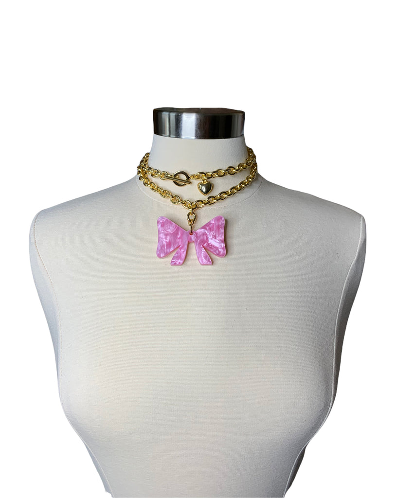 Bow Reversible Pendant Necklace