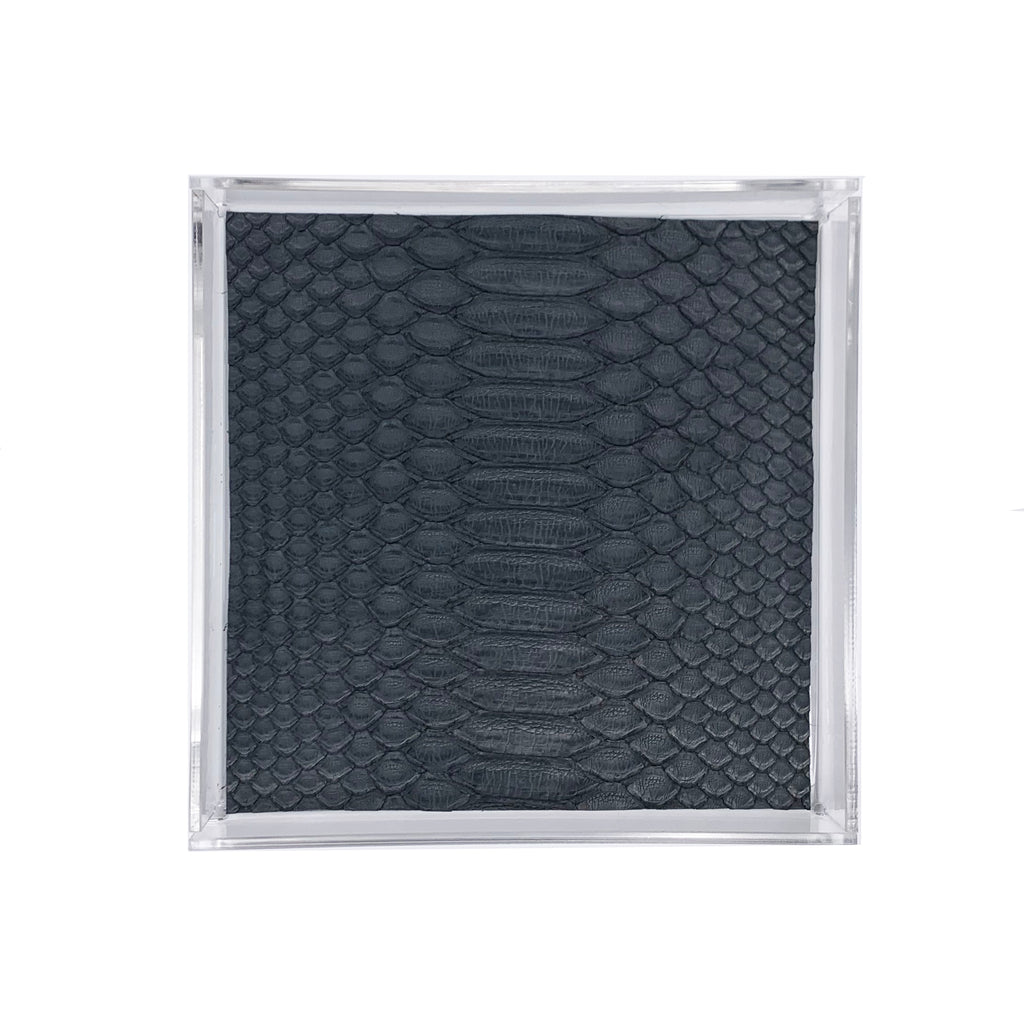 Matte Navy Python Lucite Rolling Tray