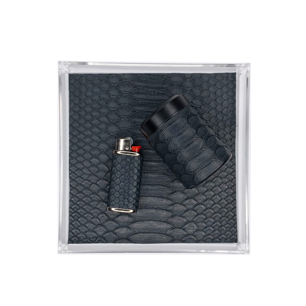 Matte Navy Python Lucite Rolling Tray