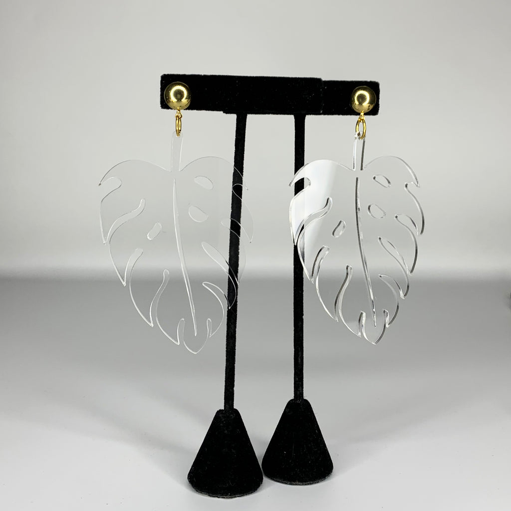 The Clear Foss Monstera Earrings
