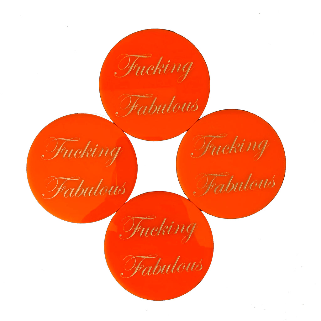 Fucking Fabulous Coasters in Orange