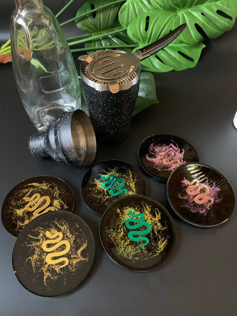 Golden Serpent in Gold Dust Coasters