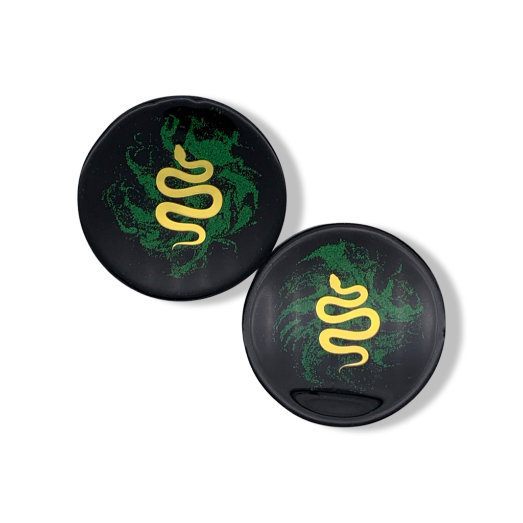 Golden Serpent in Green Shimmer Dust Coasters 