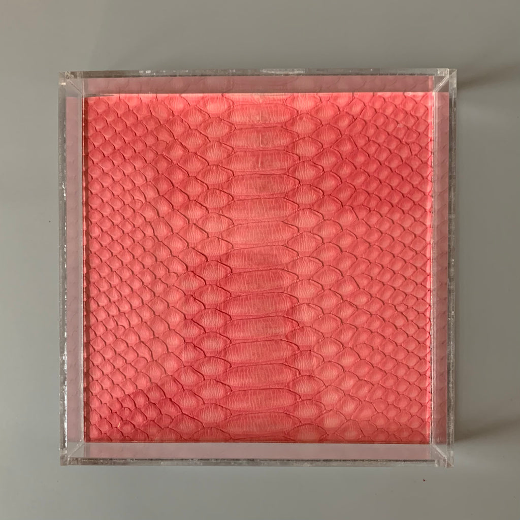 Pink Python Lucite Rolling Tray
