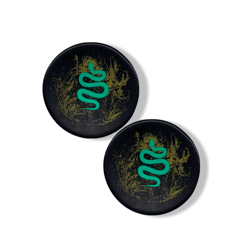 Green Serpent in Gold Dust Coasters