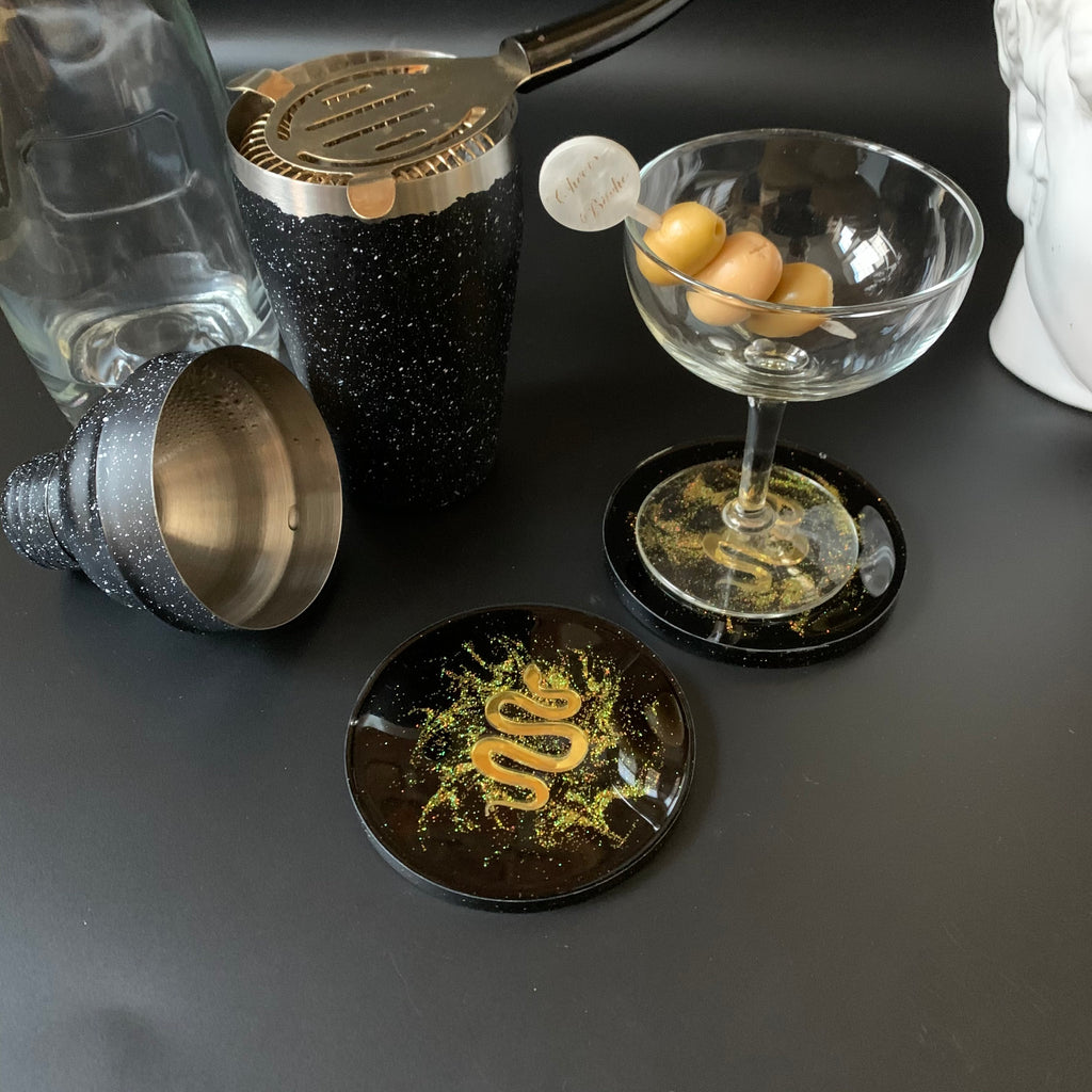 Golden Serpent in Gold Dust Coasters
