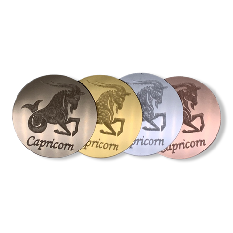 Capricorn Mirrored Zodiac Coasters
