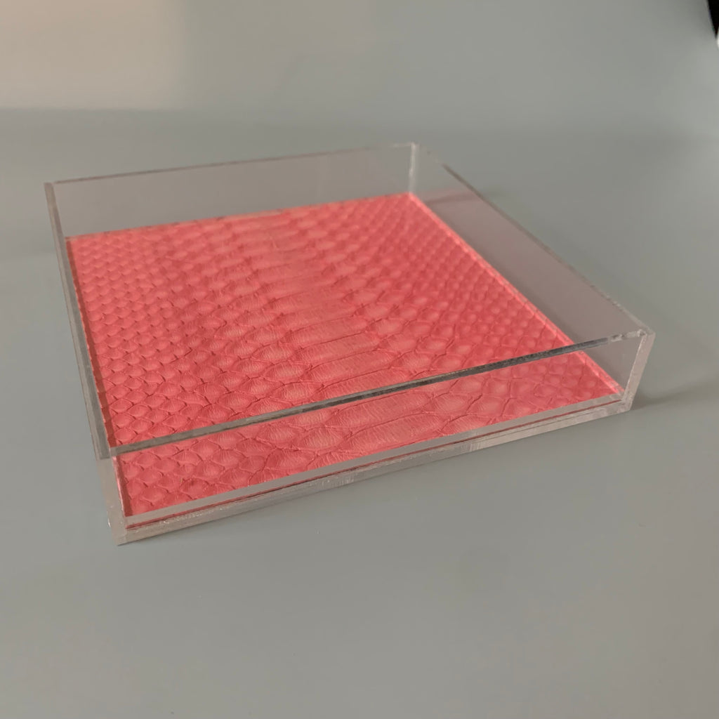 Pink Python Lucite Rolling Tray