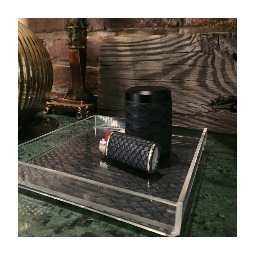 Matte Navy Python Lucite Rolling Tray