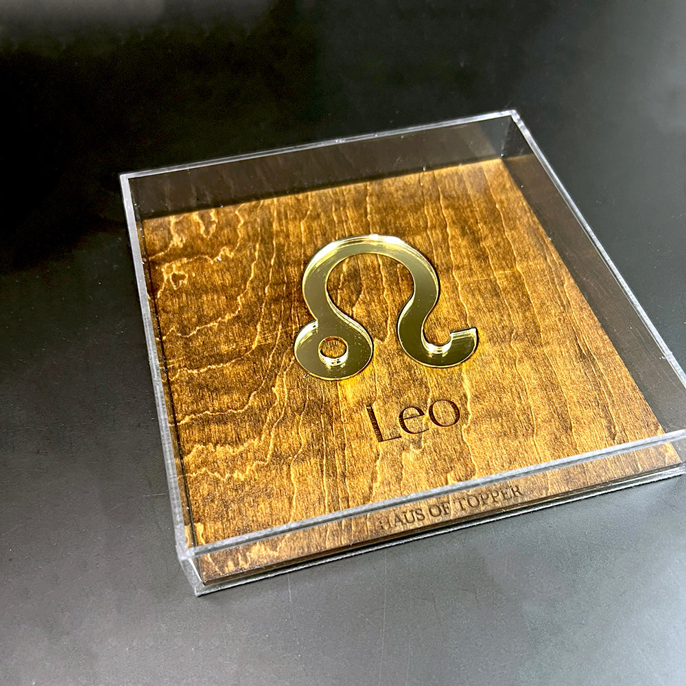 Leo Wood & Gold Mirrored Acrylic Rolling Tray