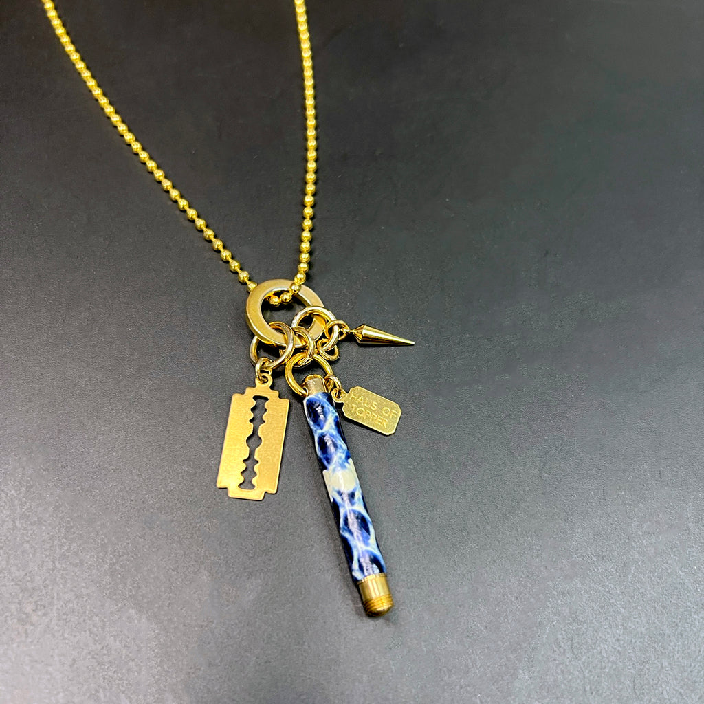 Studio 54 Necklace in Blue Tie Dye 30