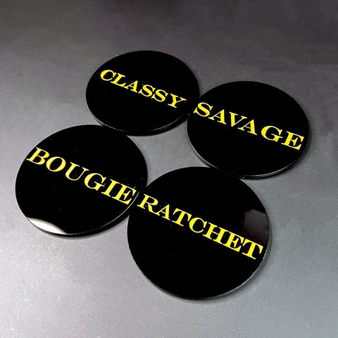 The CSBC Coasters in Black & Gold
