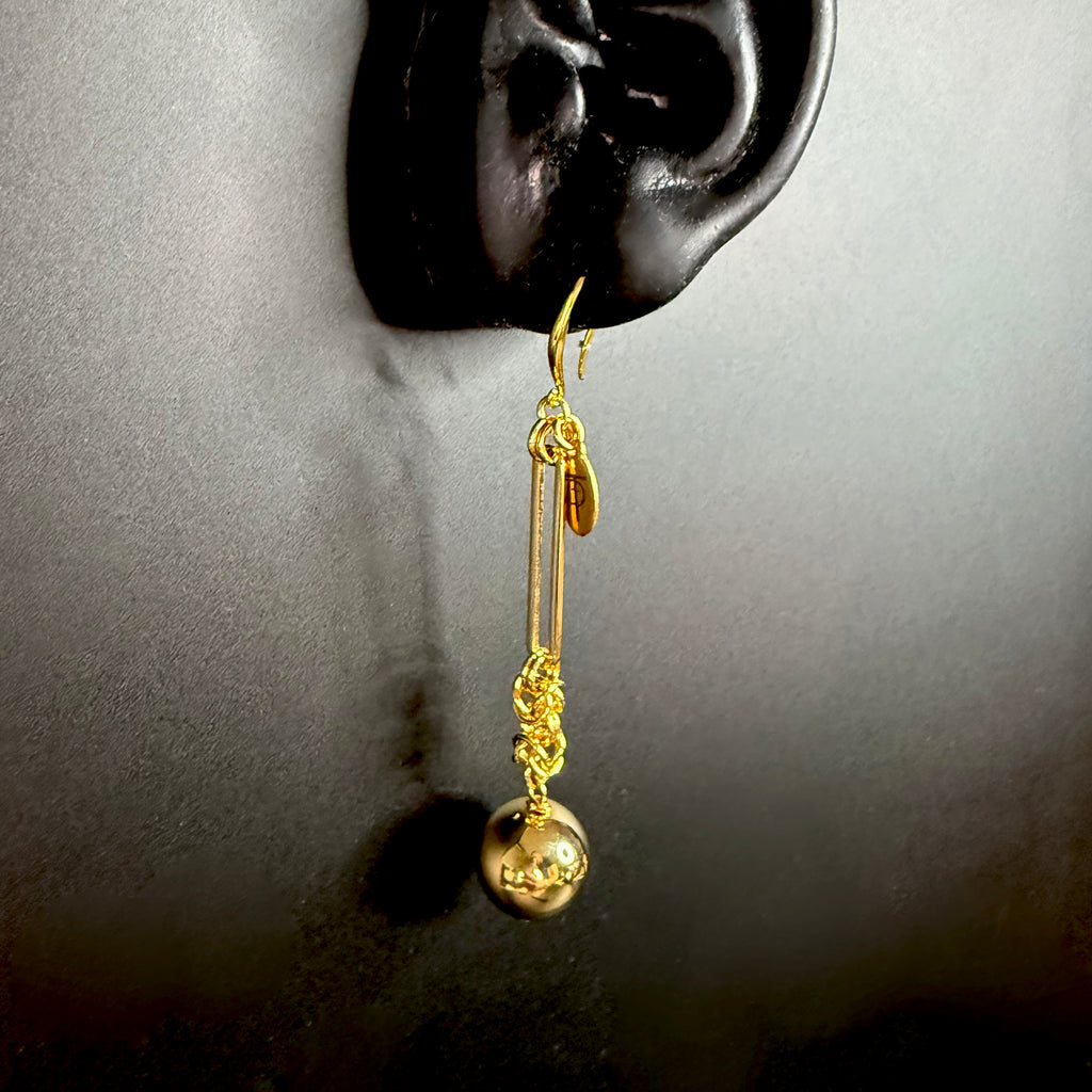 Golden Orbiting Earrings - Haus of Topper