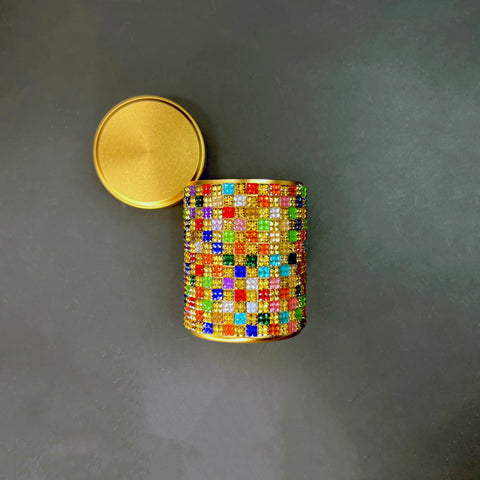 Golden Klimt Crystal Encrusted Stash Canister