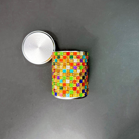 Golden Klimt Crystal Encrusted Stash Canister