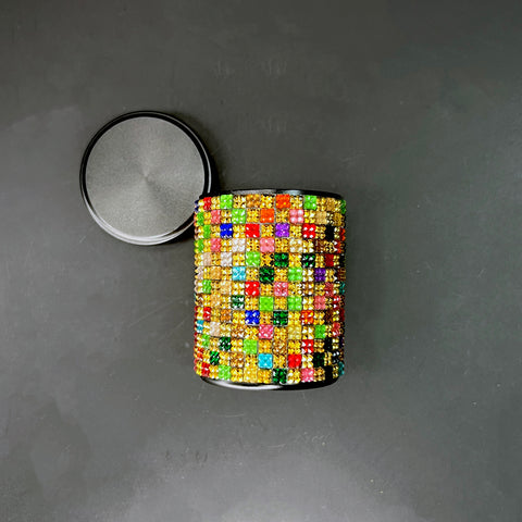 Golden Klimt Crystal Encrusted Stash Canister
