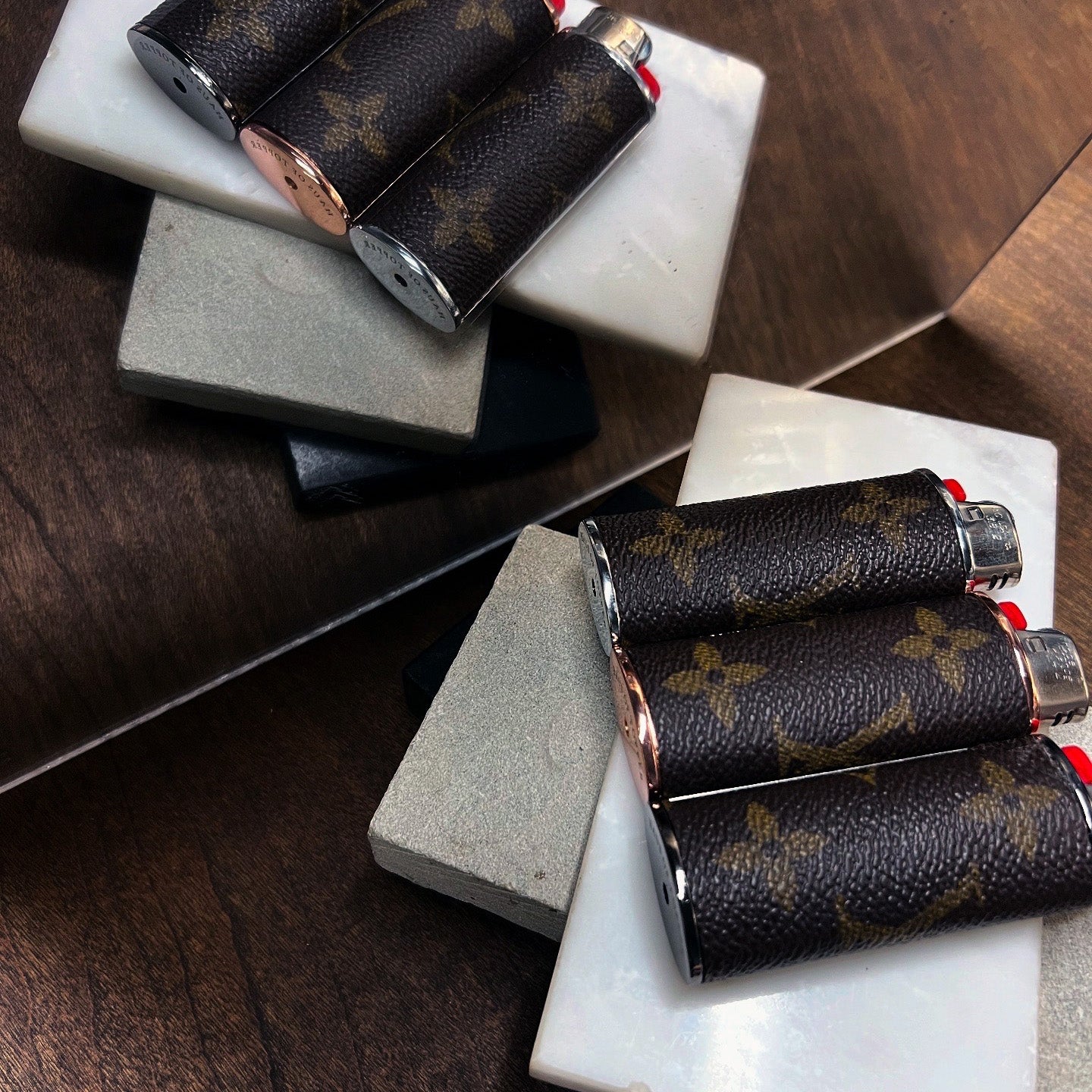 Luxe Classic LV Monogram Lighter Case – Handcrafted Designer Accessory