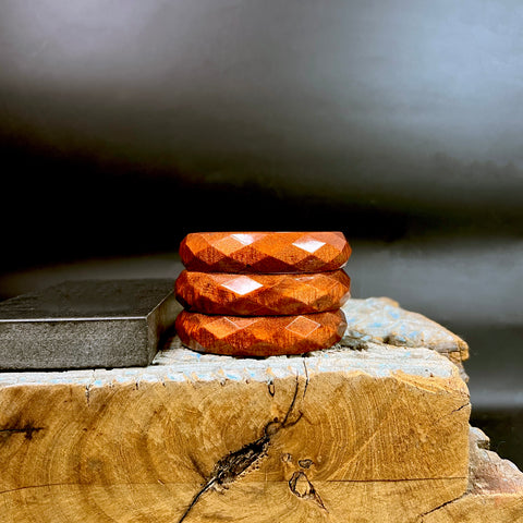 Ella Faceted Bangle in Amber