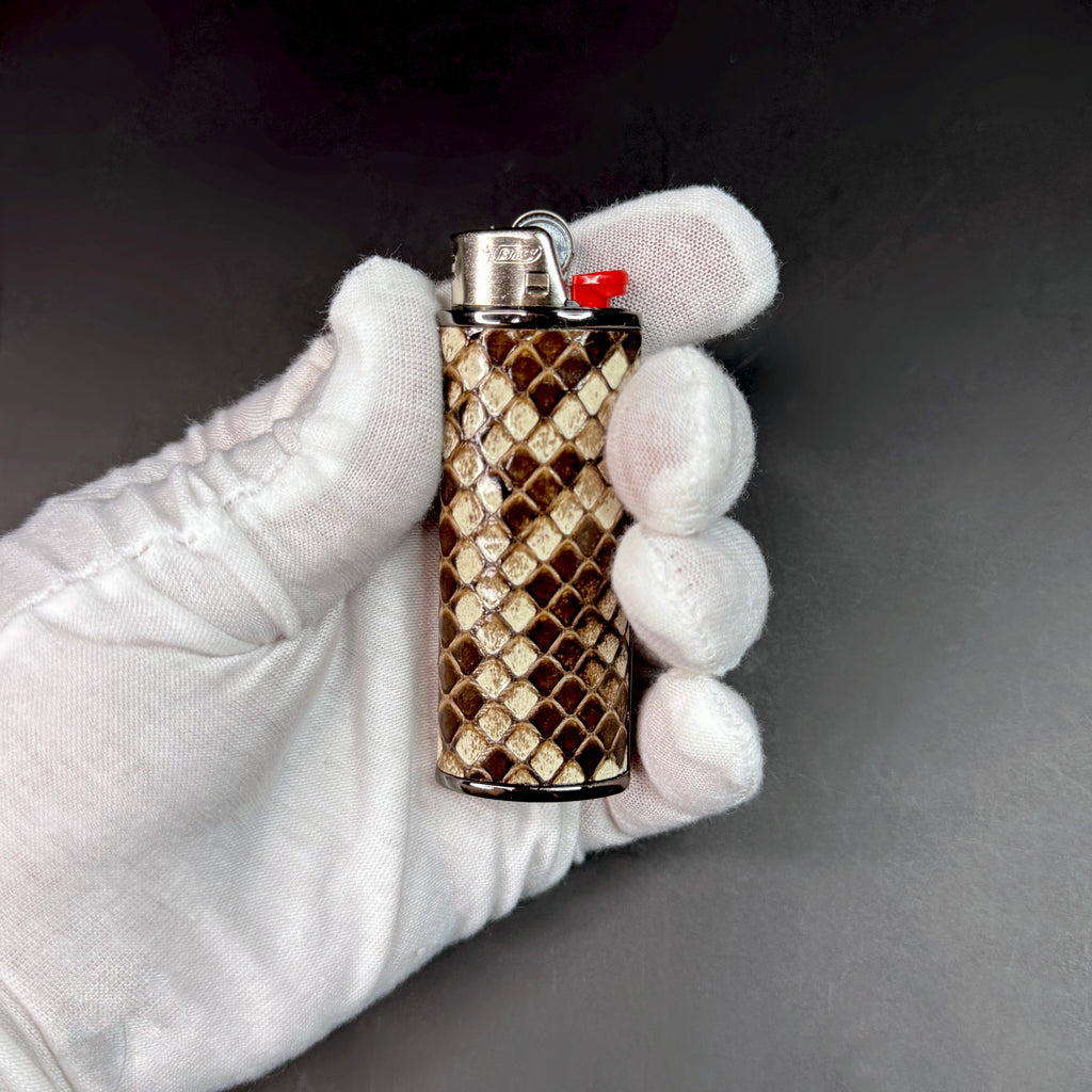 Burmese Natural Python Classic Lighter Case