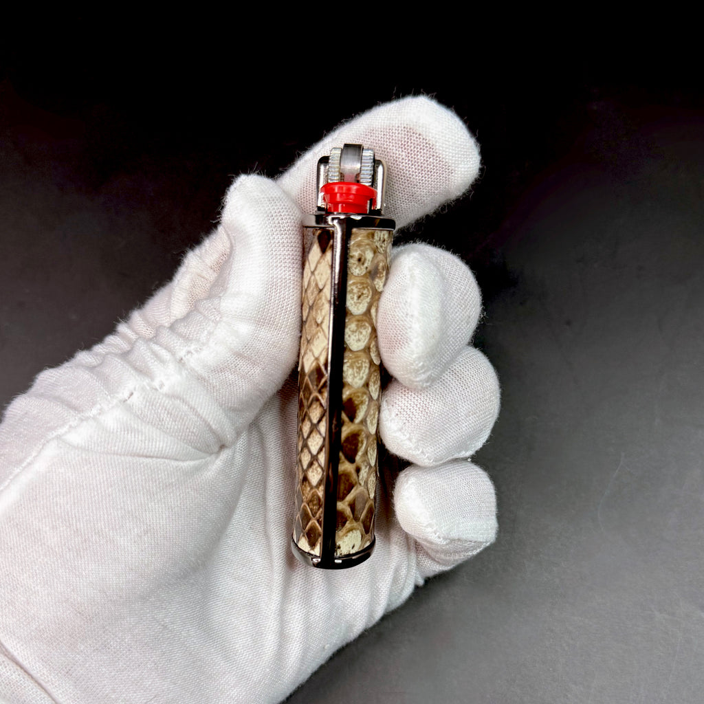 Burmese Natural Python Classic Lighter Case