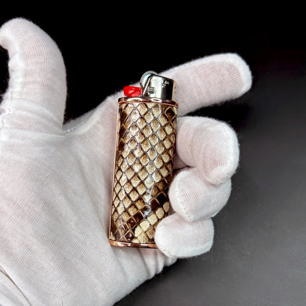 Burmese Natural Python Classic Lighter Case