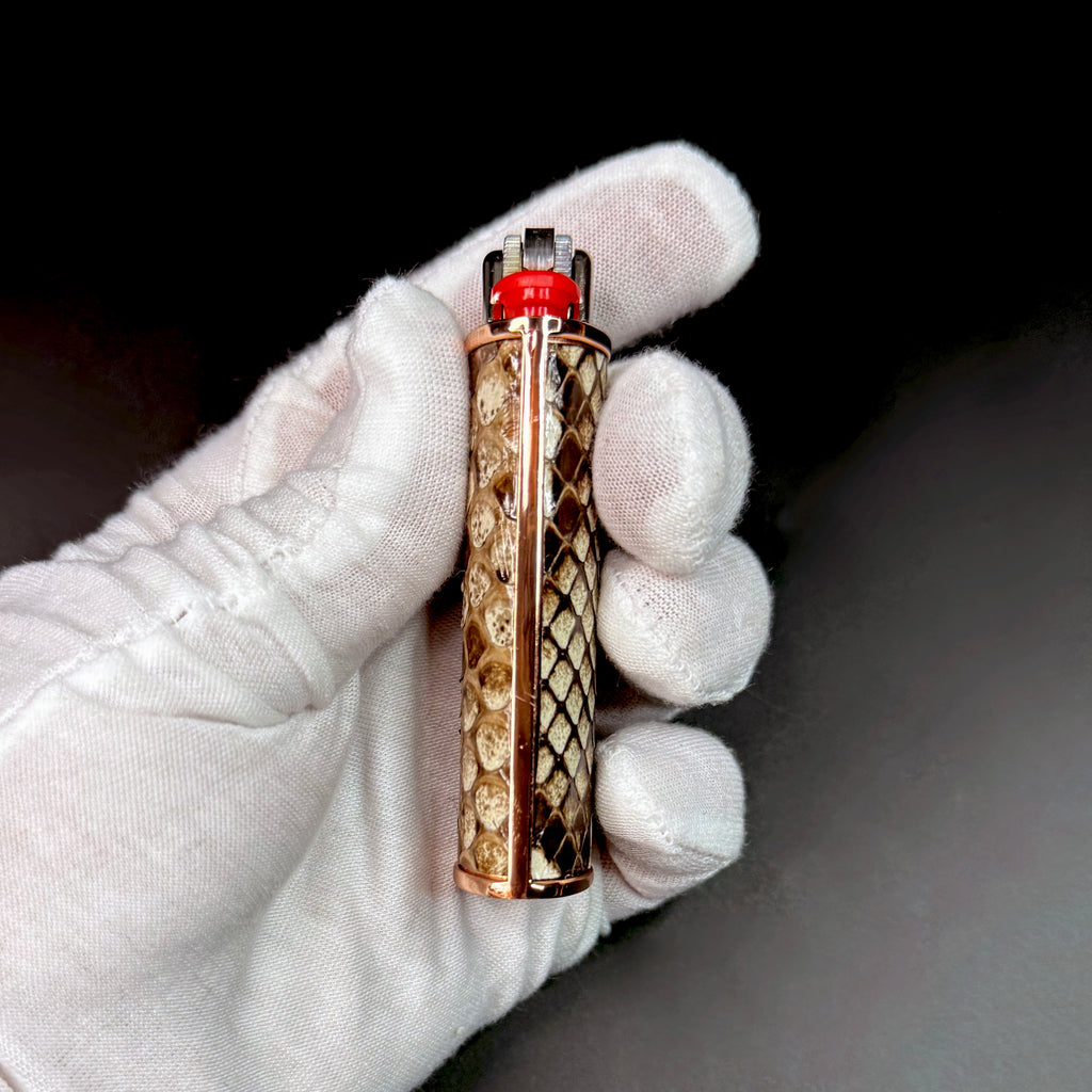 Burmese Natural Python Classic Lighter Case