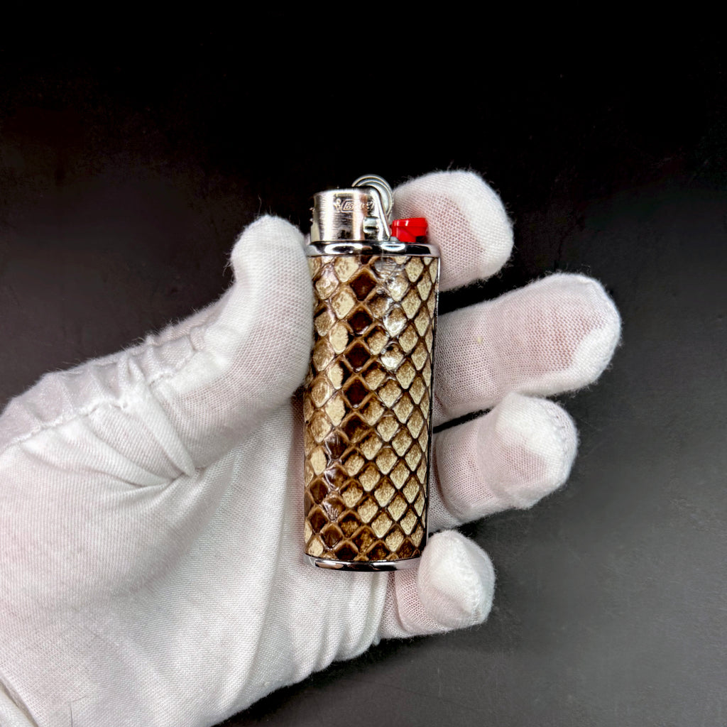 Burmese Natural Python Classic Lighter Case