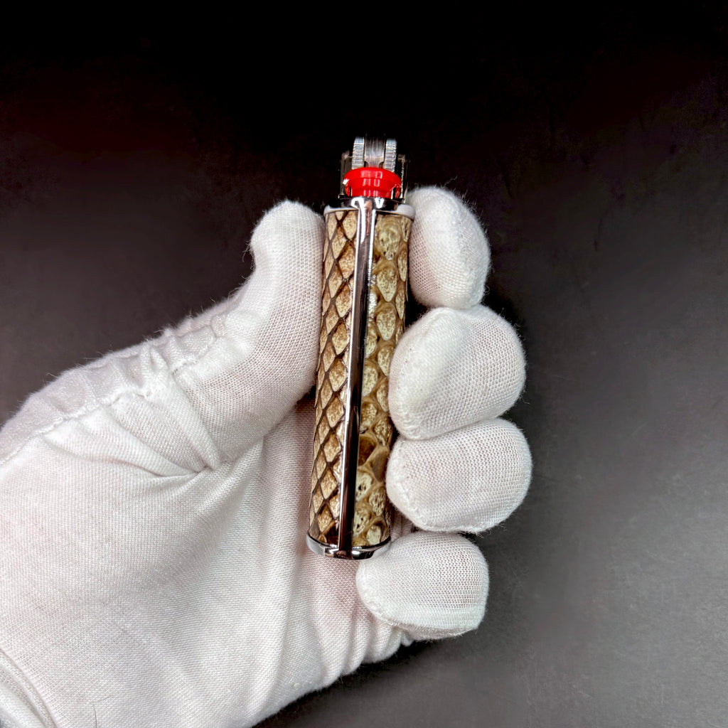 Burmese Natural Python Classic Lighter Case