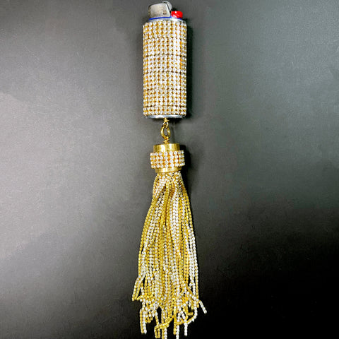 Crystal Whip Lighter in Gold