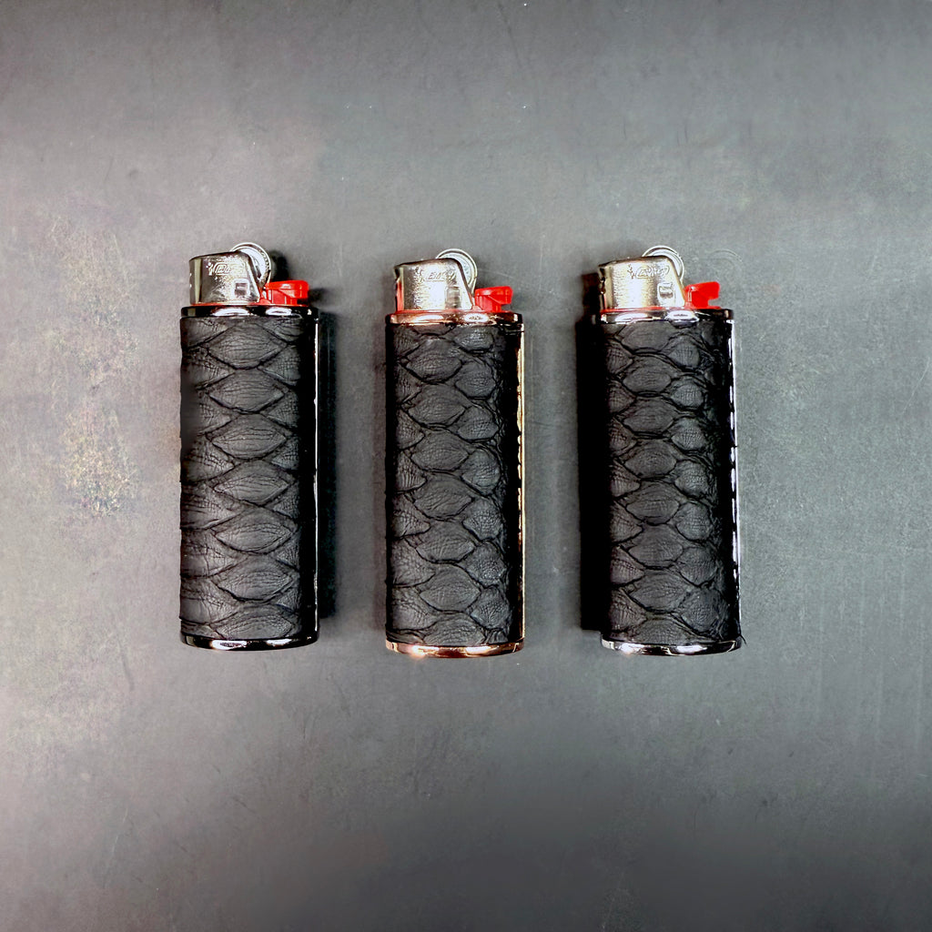 Matte Black Python Classic Lighter