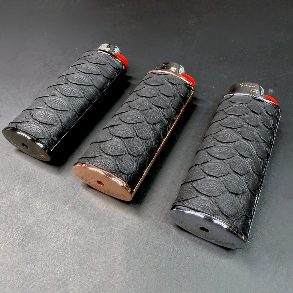 Matte Black Python Classic Lighter
