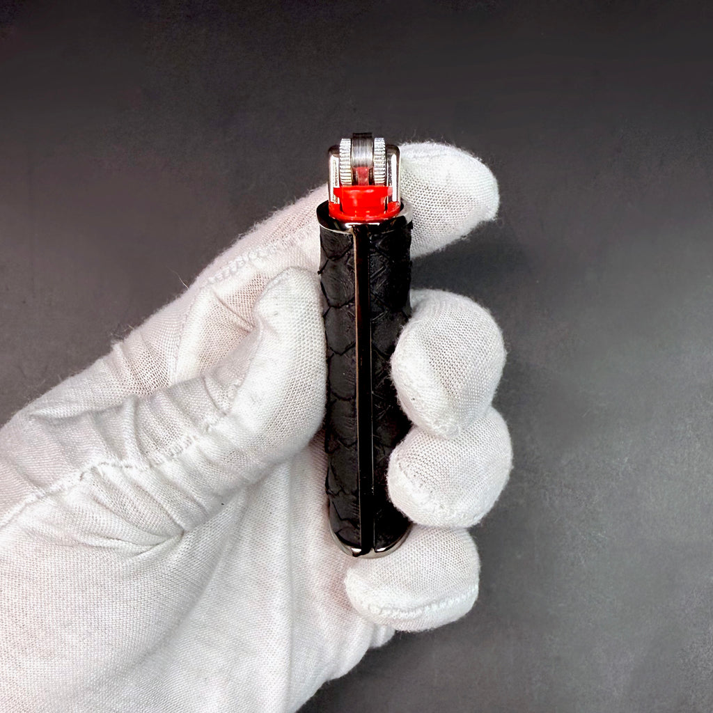 Matte Black Python Classic Lighter