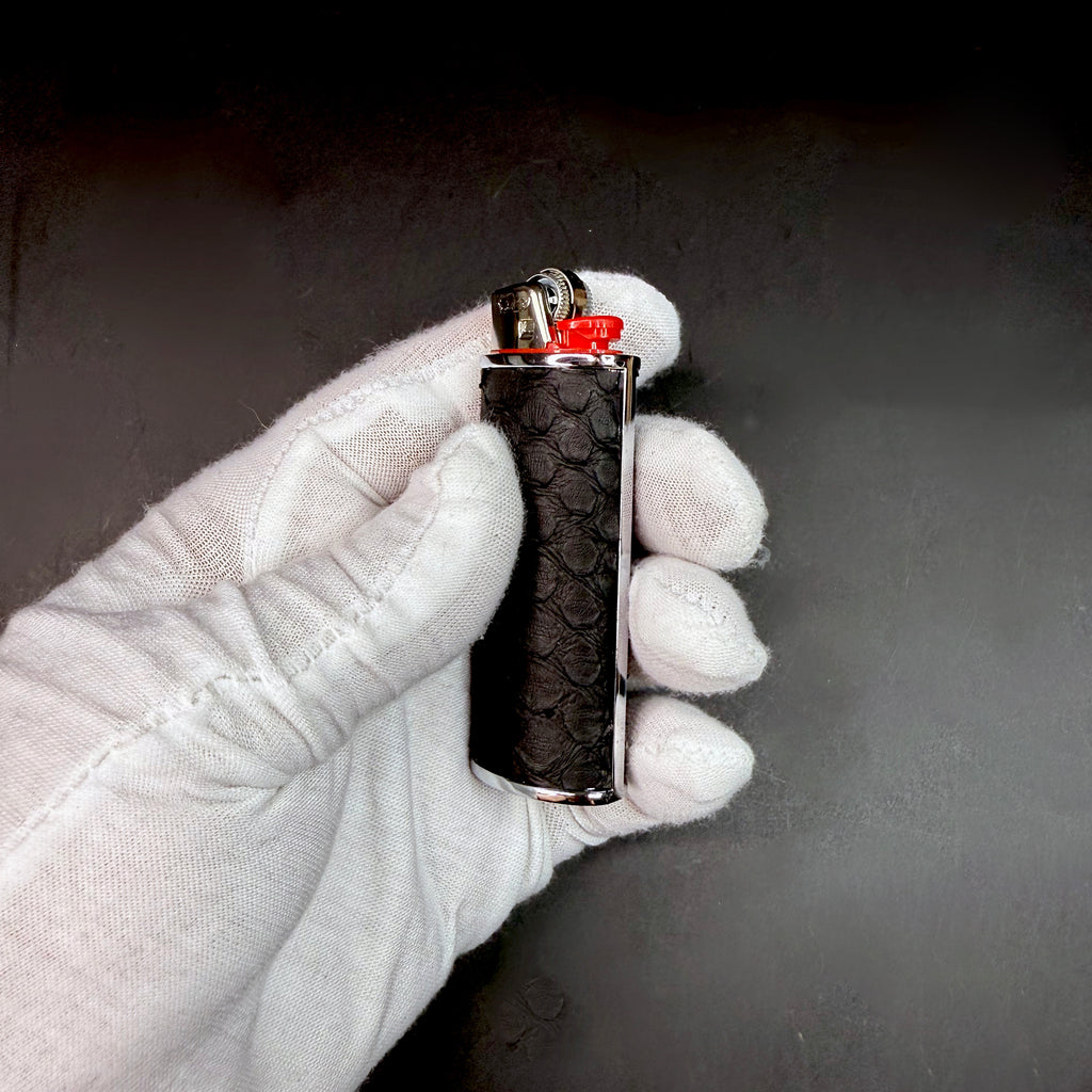 Matte Black Python Classic Lighter