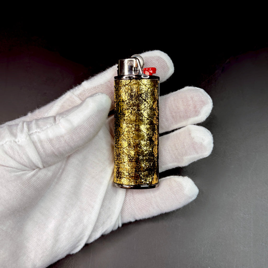 Limited Edition Metallic Gold Python Lighter Case
