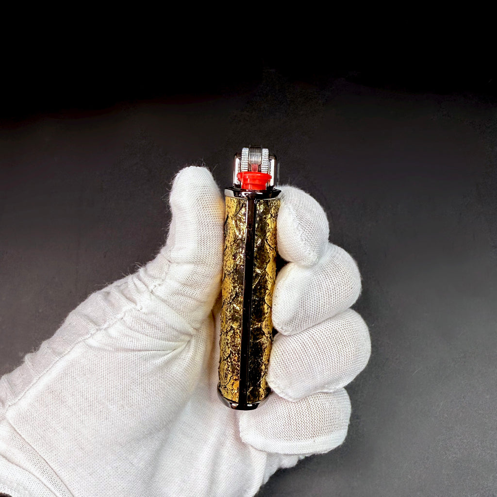 Limited Edition Metallic Gold Python Lighter Case