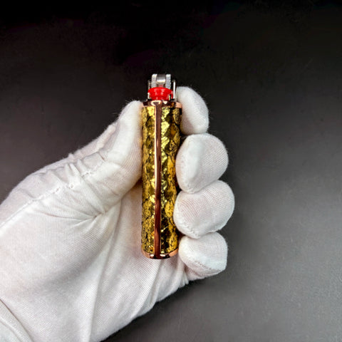 Limited Edition Metallic Gold Python Lighter Case