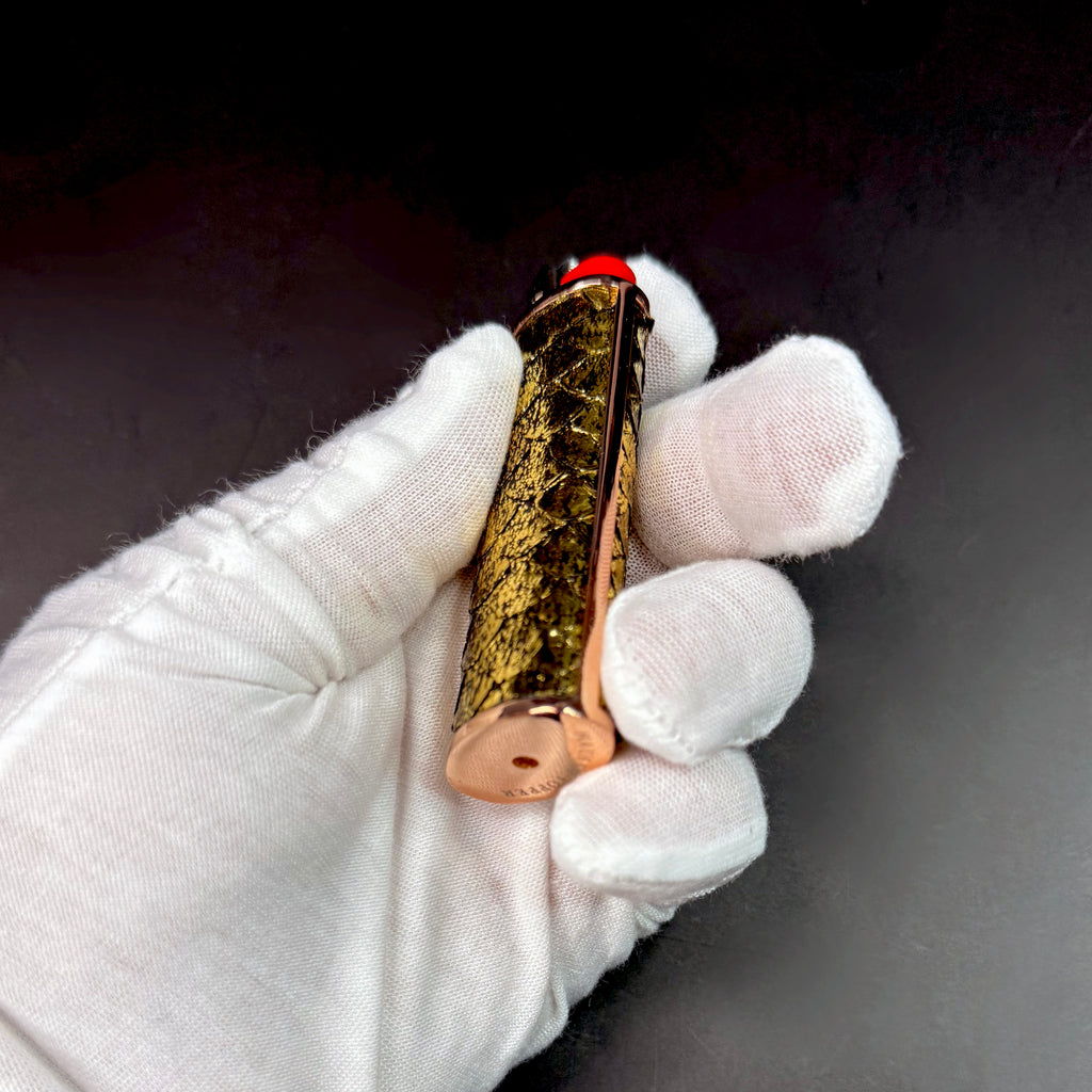 Limited Edition Metallic Gold Python Lighter Case