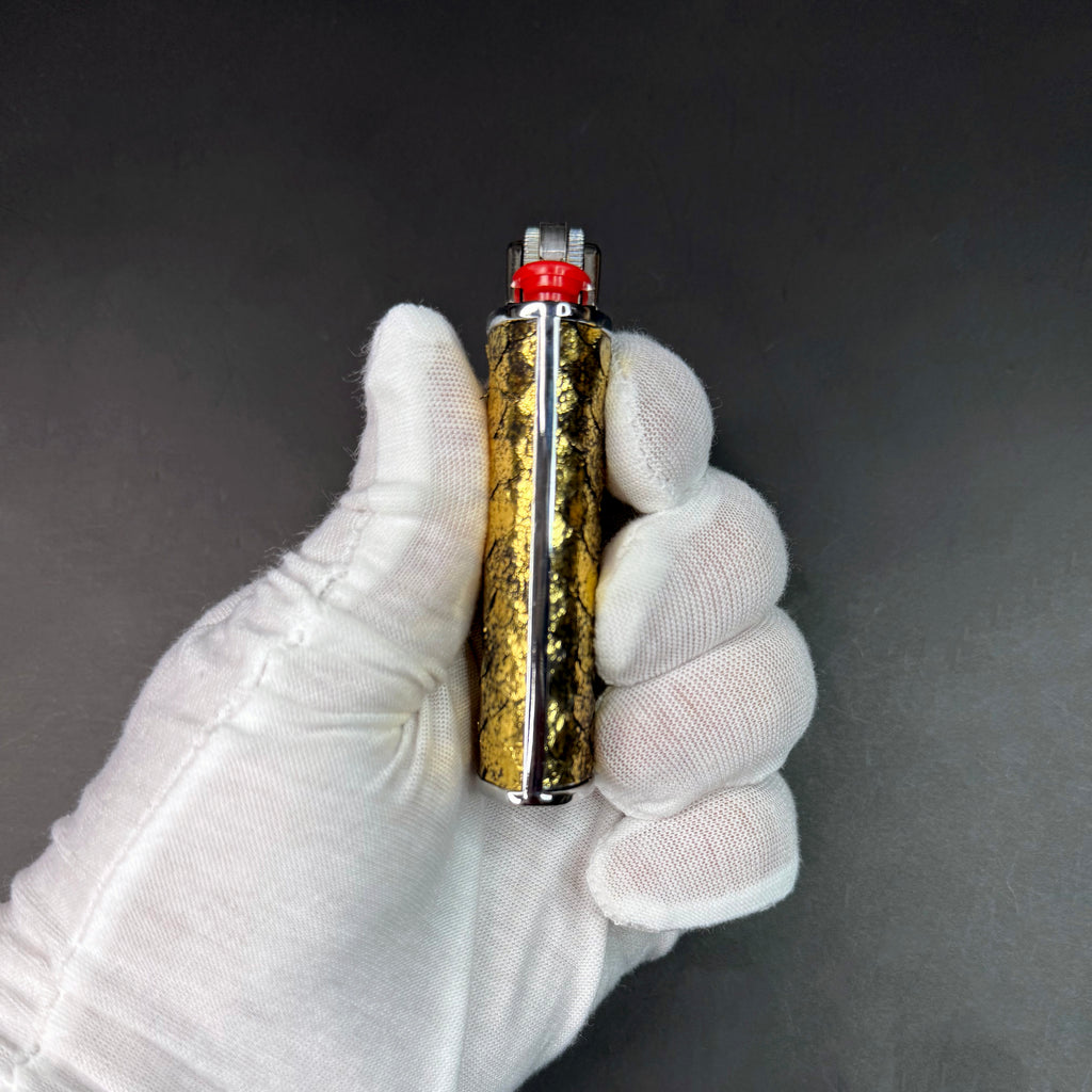 Limited Edition Metallic Gold Python Lighter Case