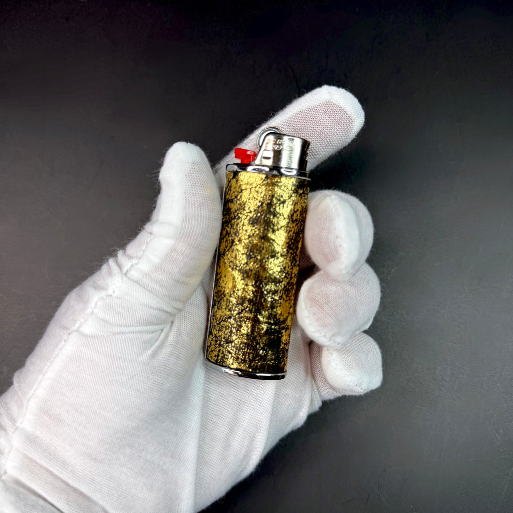 Limited Edition Metallic Gold Python Lighter Case