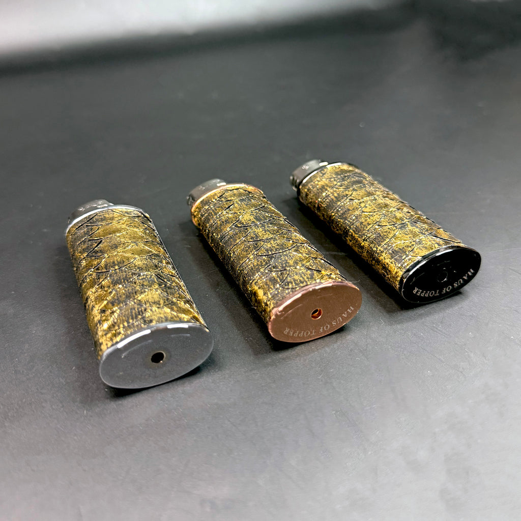 Limited Edition Metallic Gold Python Lighter Case