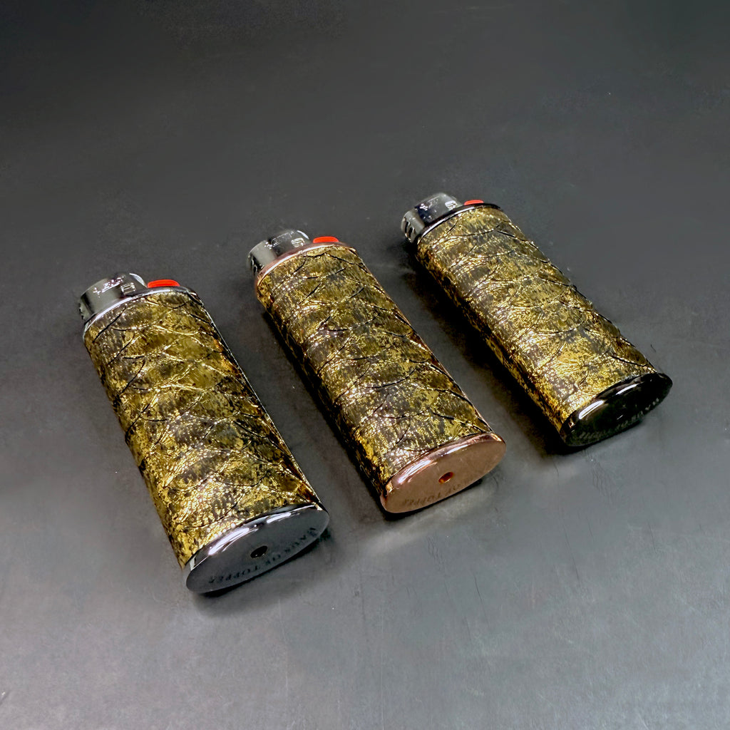 Limited Edition Metallic Gold Python Lighter Case